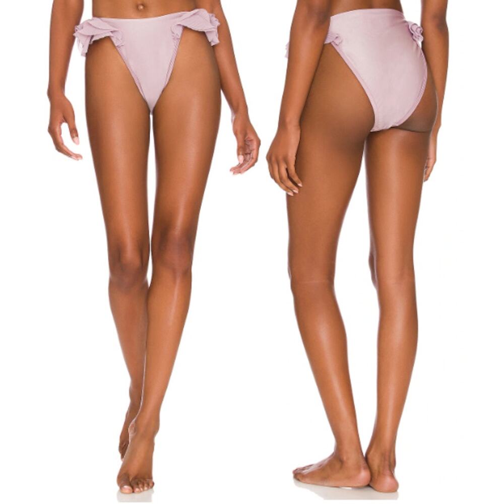 NWT Andrea Iyamah Salama Ruffle Bikini Bottom Dusty Lilac Women's XXL Beach Swim